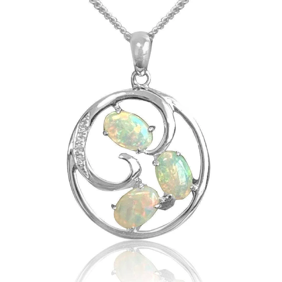 14kt White Gold Opal pendant