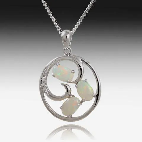 14kt White Gold Opal pendant