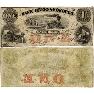 1857 $1 Bank of Greensborough Georgia Ga-165-G2a - Fine 