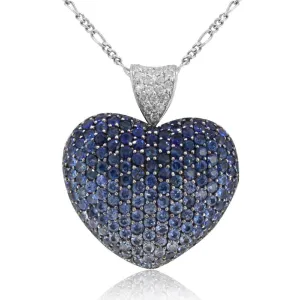 18kt White Gold Sapphire and Diamond pendant