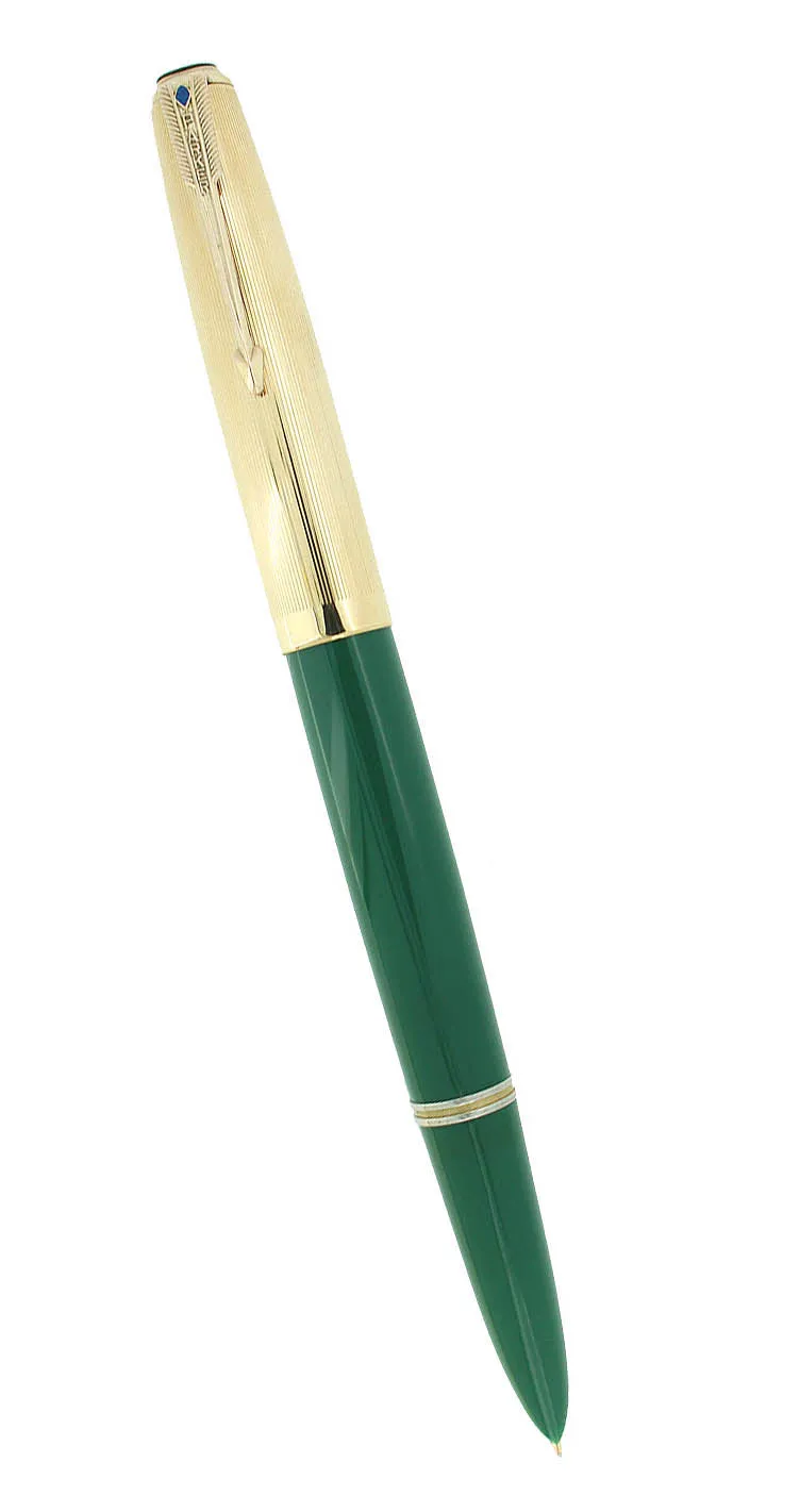 1945 PARKER 51 NASSAU GREEN DOUBLE JEWEL FOUNTAIN PEN RESTORED