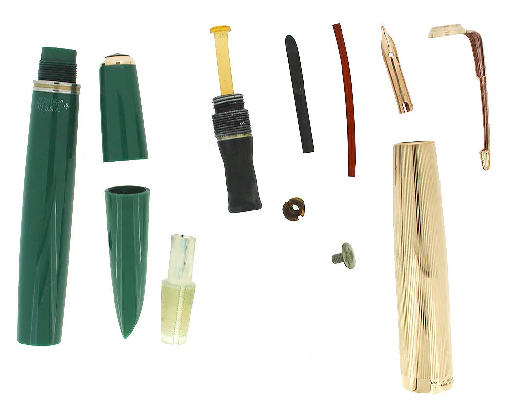 1945 PARKER 51 NASSAU GREEN DOUBLE JEWEL FOUNTAIN PEN RESTORED