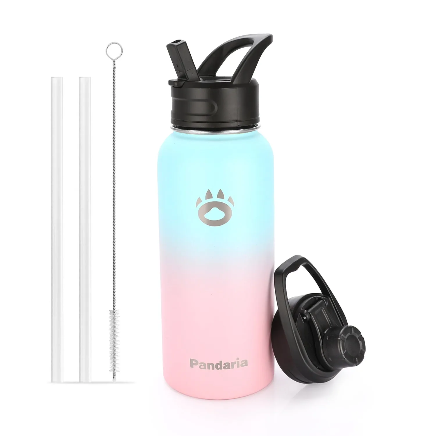 32oz Vacuum Insualed Water Bottle Stainless Steel Sports Canteen with Lids and Straws, Bubble