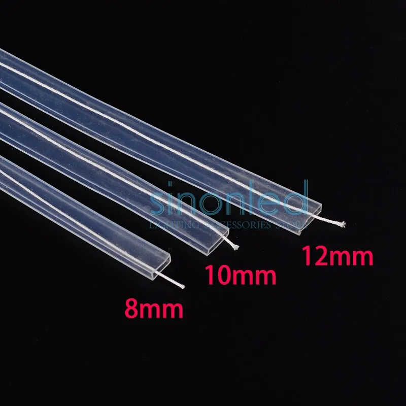 5 meters 8mm 10mm 12mm Silicon Tube with Caps IP67 for SMD 5050 3528 3014 WS2801 WS2811 WS2812b Waterproof Led Light Strip