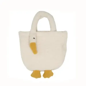 Aesthetic Swan Plush Tote Wrist CrossBody Handbag