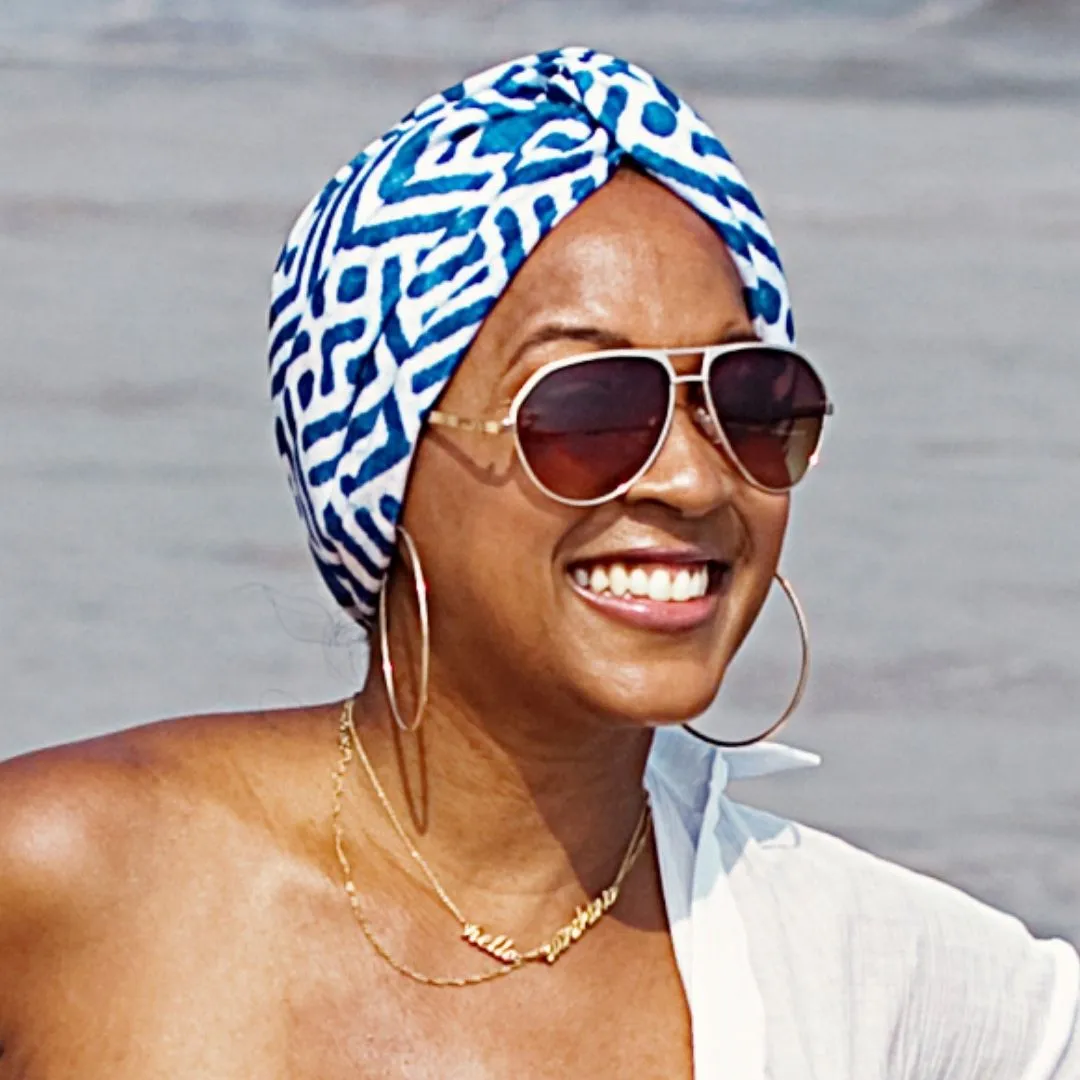 AQUA "Vintage Twist" Turban (Navy Yard)