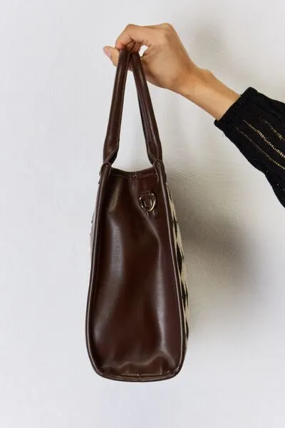 Argyle Pattern Vegan Leather Handbag