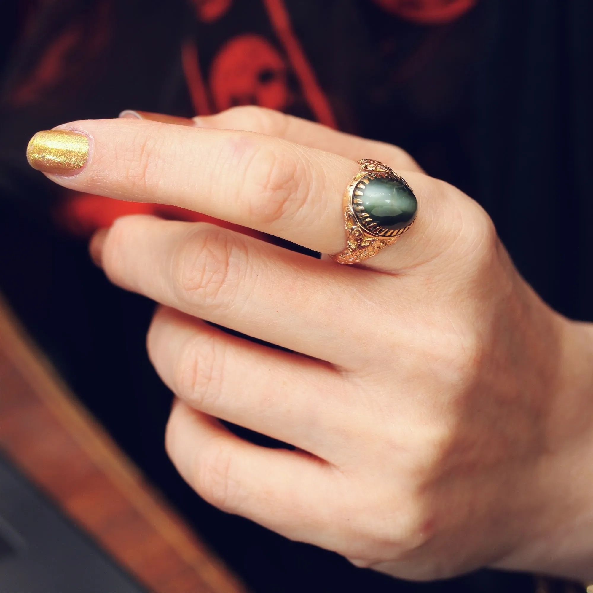 Astonishing Victorian Cat's Eye Chrysoberyl Ring