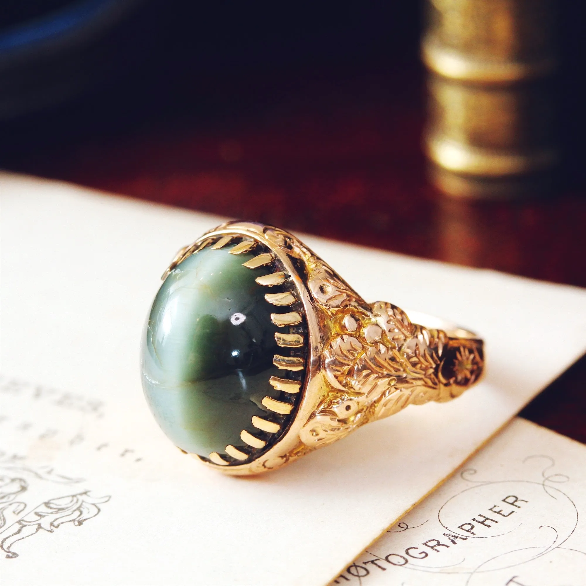 Astonishing Victorian Cat's Eye Chrysoberyl Ring