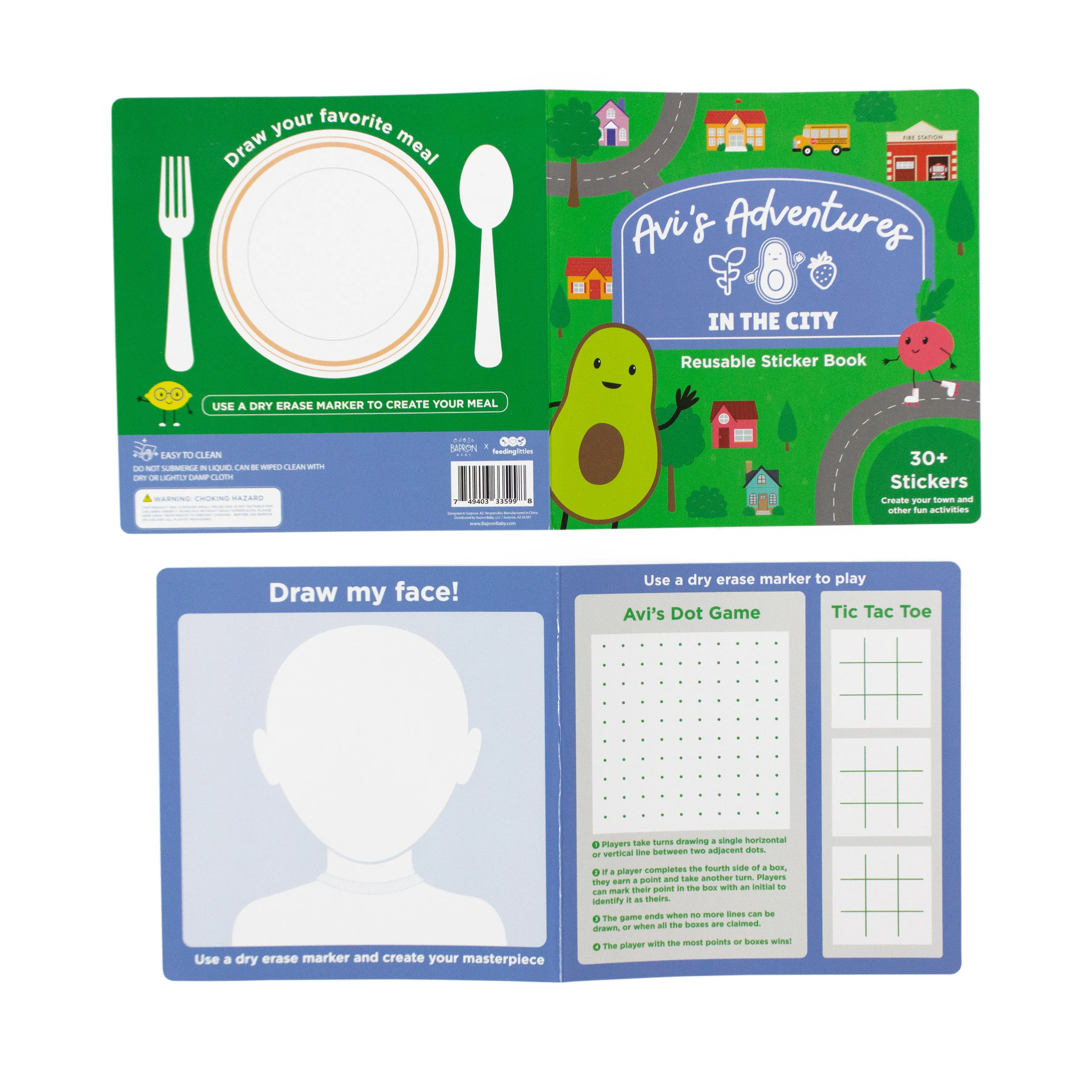 Avi's Adventures Reusable Sticker Book   Marker Set (ages 3 )