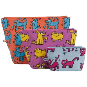 Baggu Go Pouch Set - Keith Haring Pets