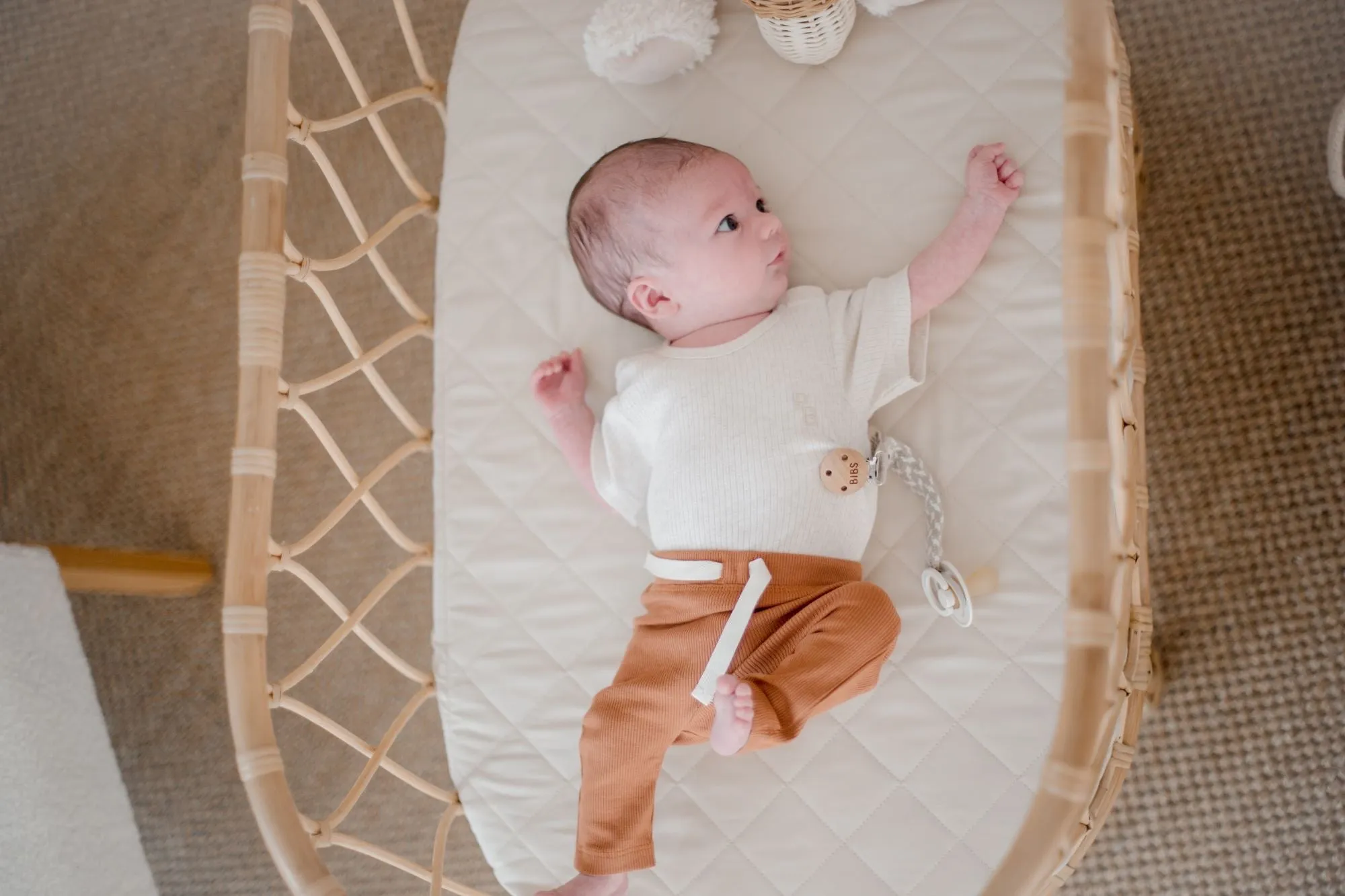 Bambella Designs Waterproof Bassinet Sheet/Change Mat Cover | Oat