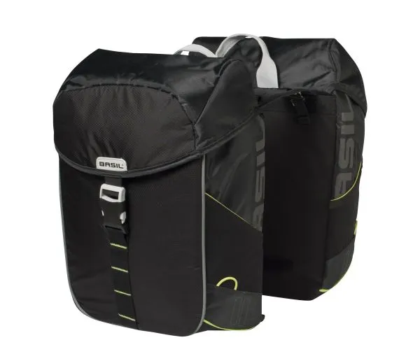 Basil Miles Double Bike Bag 34L Black Lime