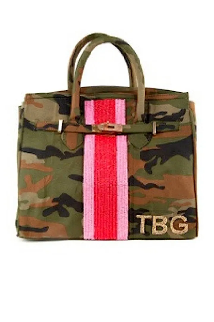 Beaded Camo Tote