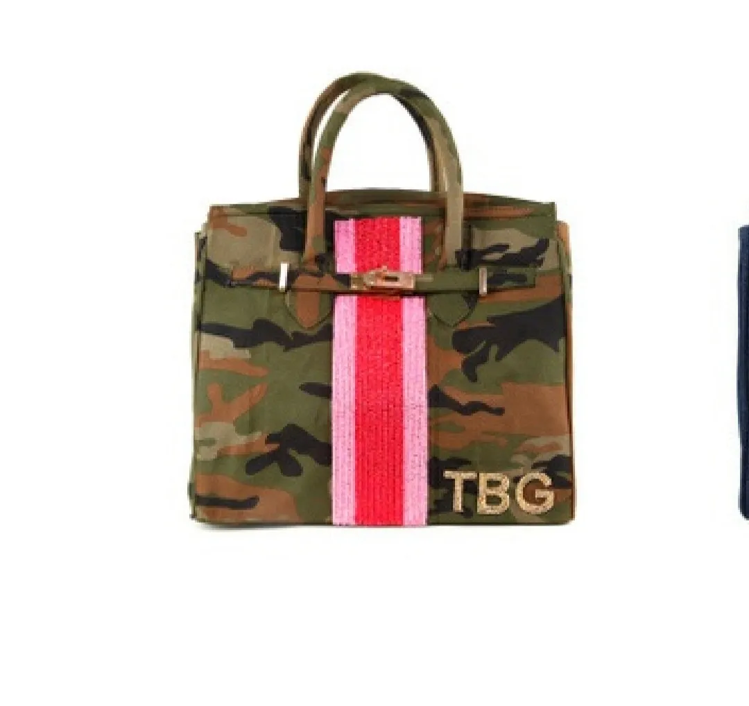 Beaded Camo Tote