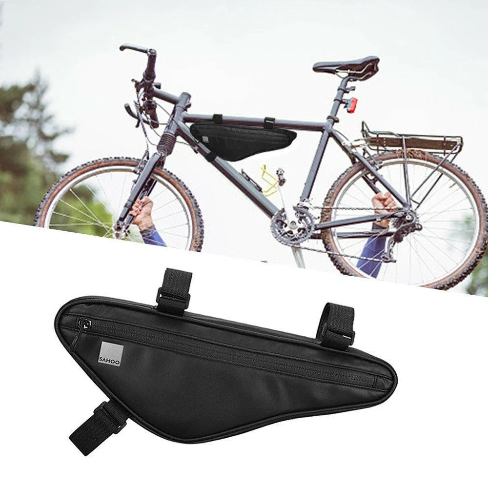 Bike Frame Bag Waterproof Bicycle Bag Bike Triangle Bag Bicycle Under Tube Bag Front Frame Bag Large Capacity MTB Road Bike Pouch Storage Bag Cycling Accessories