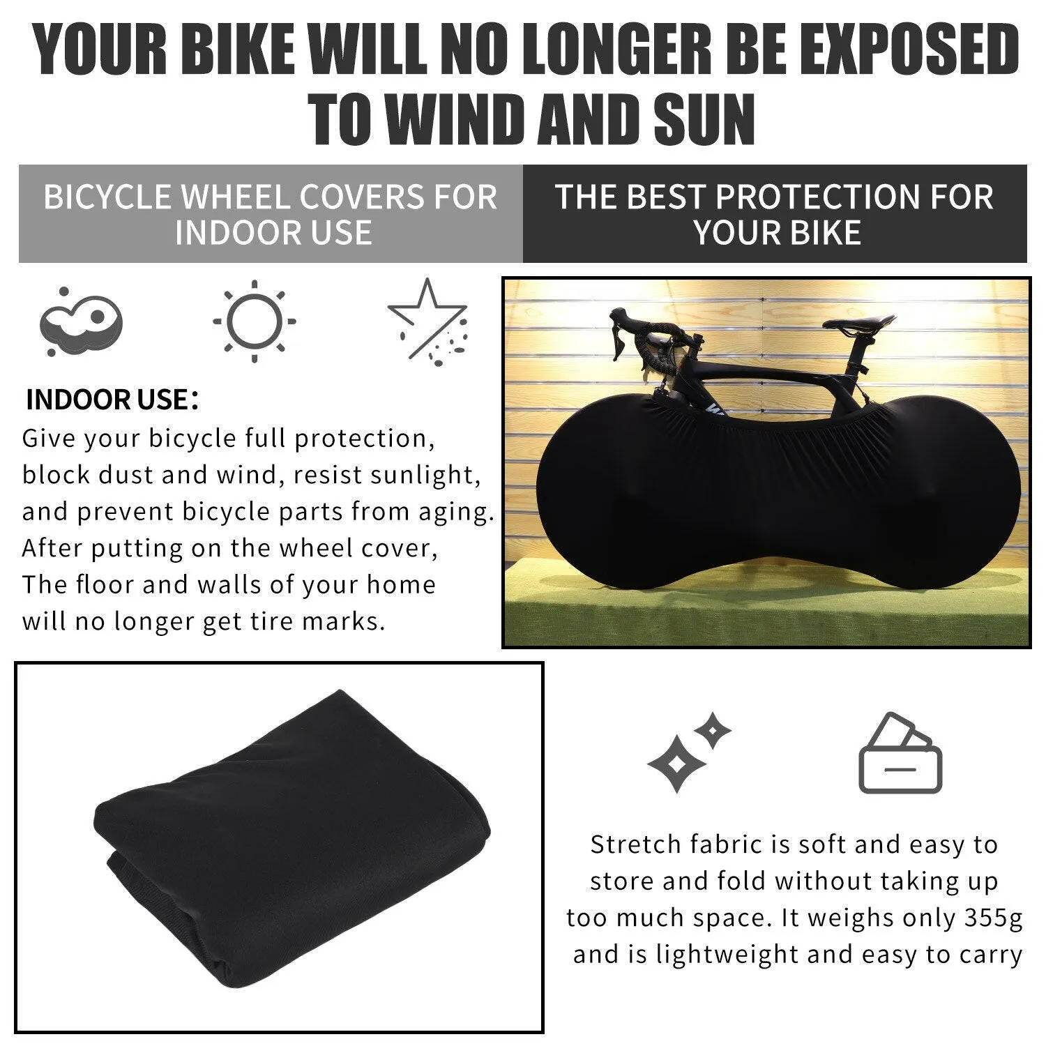 Bike Protector Cover MTB Road Bicycle Protective Gear Anti-dust Wheels Frame Cover Scratch-proof Storage Bag Cycling Accessories