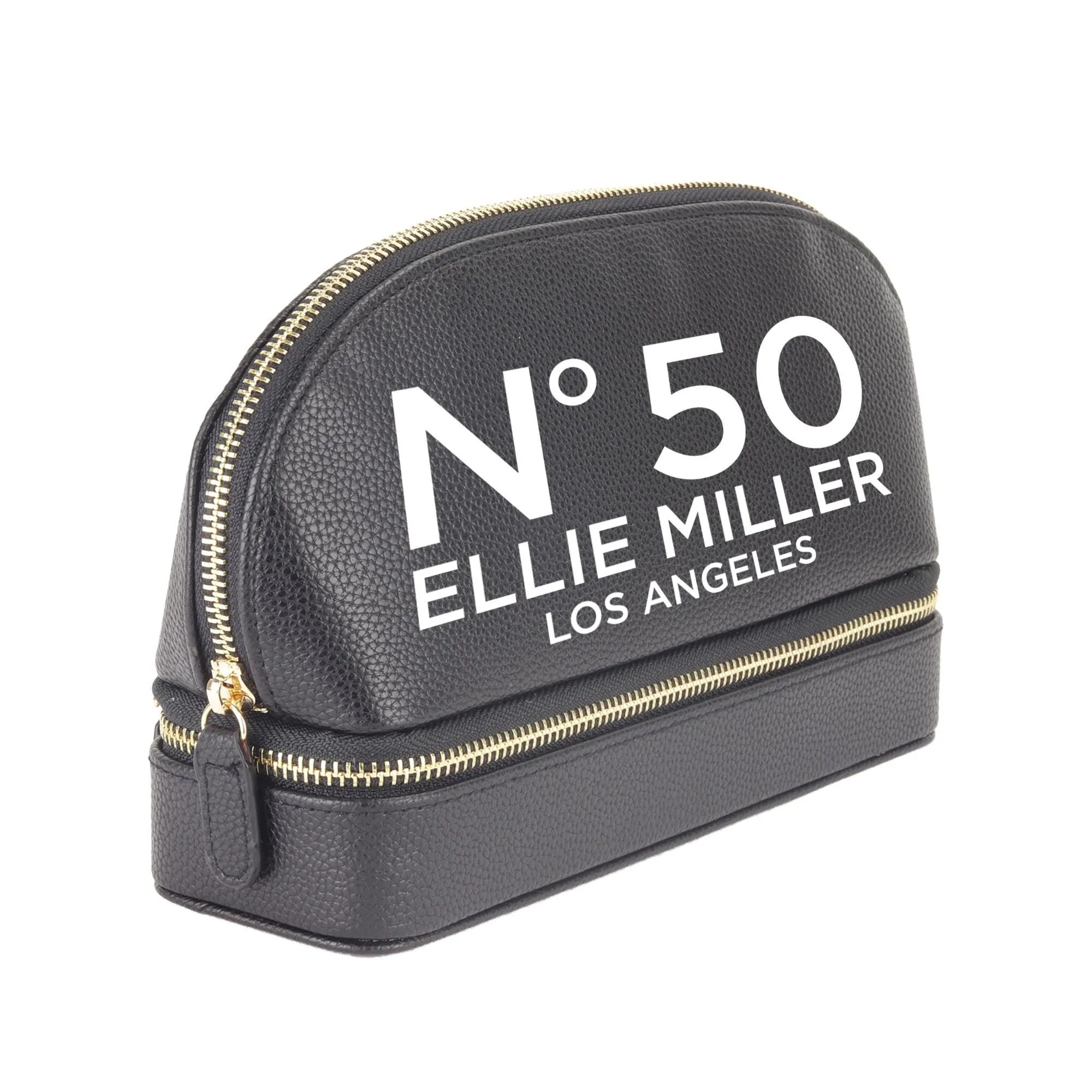 Birthday Celebration Personalized Faux Leather Makeup Jewelry Bag Number Name State 40th 50th Makeup Case for Her Custom Birthday (BMB1003)