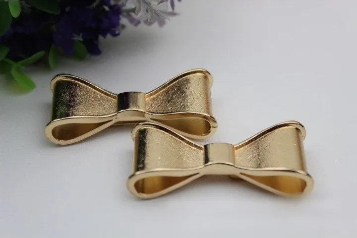 Bow-Knot Purse Label 1/10pcs Bag Hardware Charm Light Gold Handmade Purse Handbag Making Metal Decoration 50mm 2" Bulk Wholesale Supplies