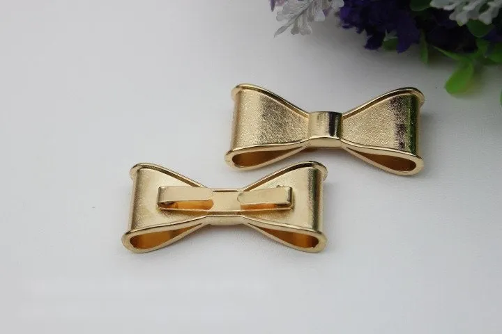 Bow-Knot Purse Label 1/10pcs Bag Hardware Charm Light Gold Handmade Purse Handbag Making Metal Decoration 50mm 2" Bulk Wholesale Supplies