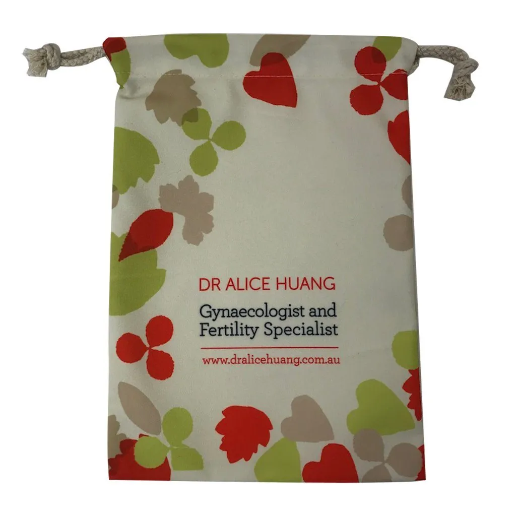 Calico Medium Drawstring  Bag(CA-08)