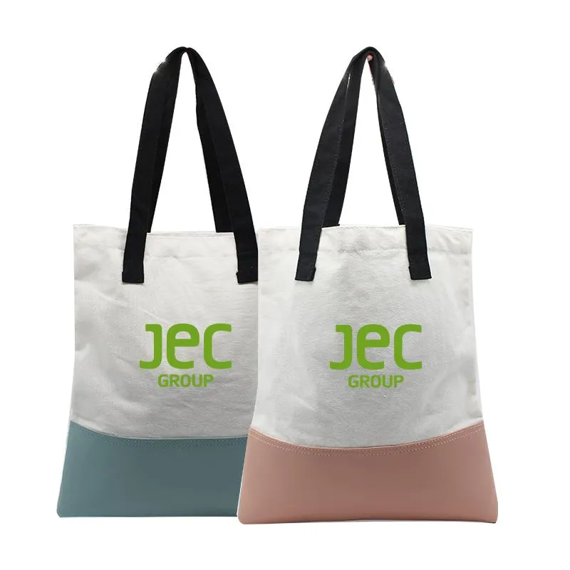 Canvas And Leather Tote Bag