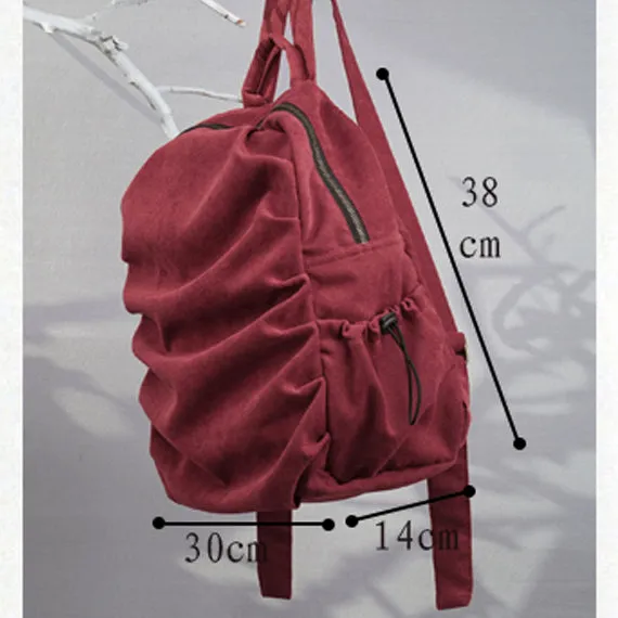 Canvas Simple Style Women Backpack Shoulder Bag