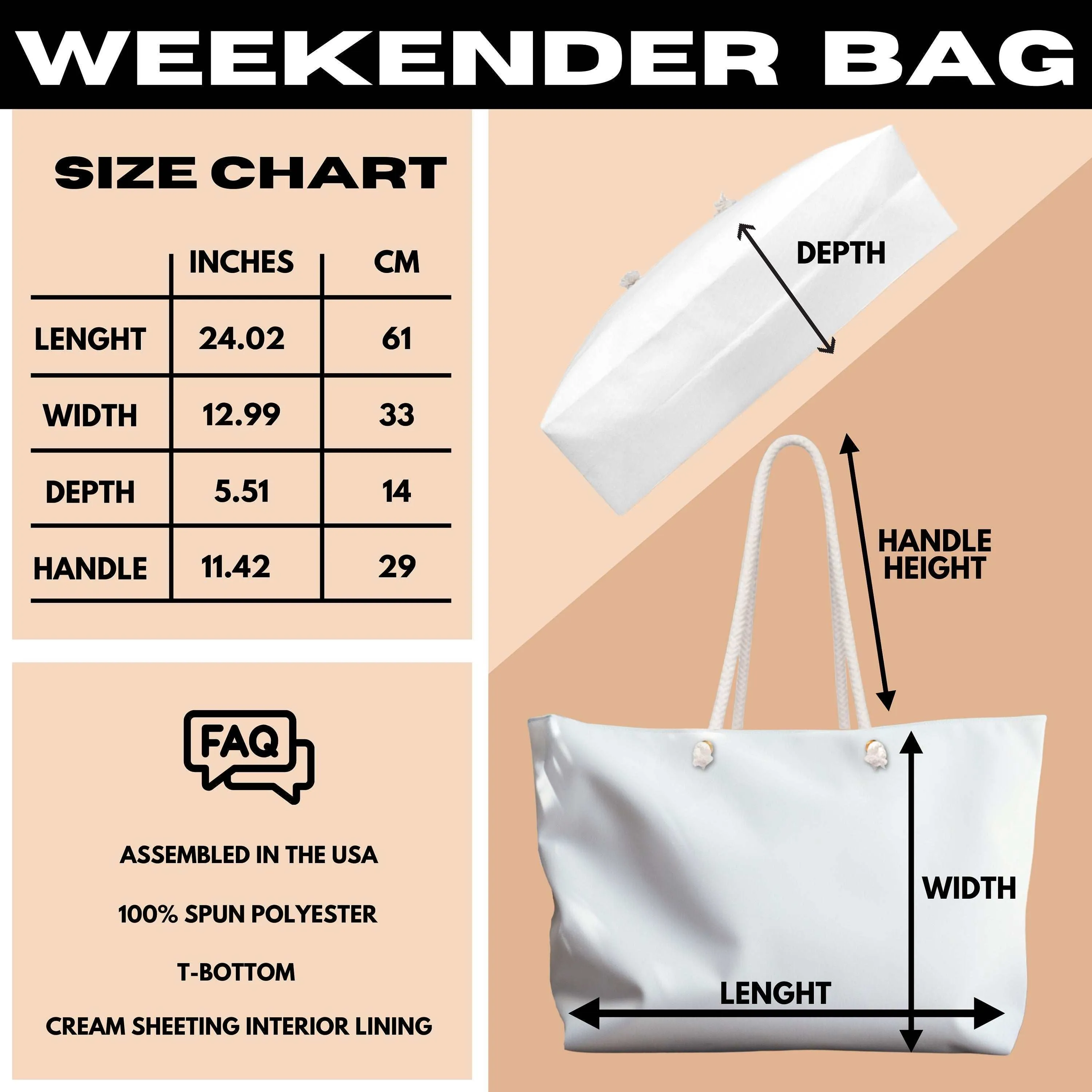 Canvas Weekender Tote Bag for Summer Adventures