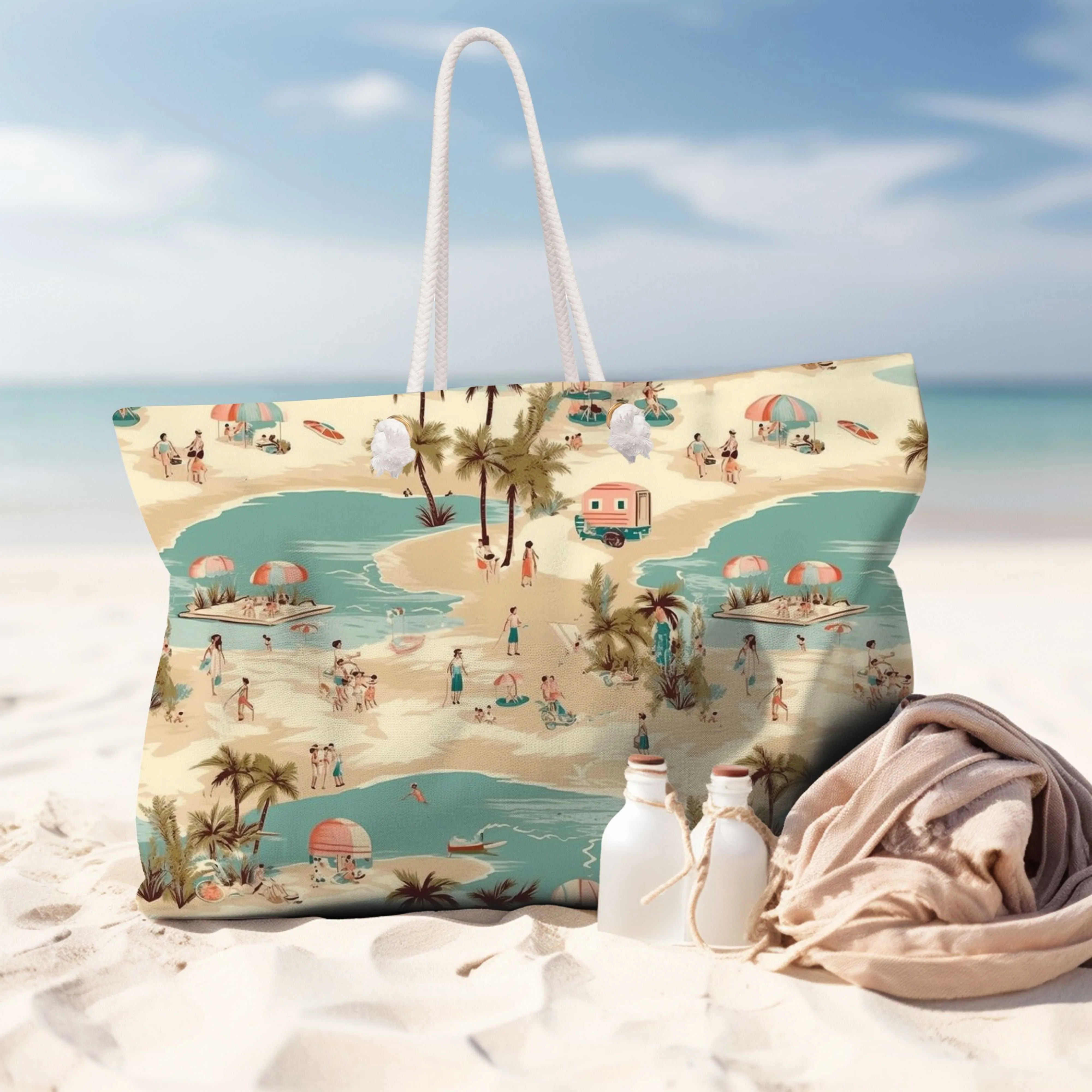 Canvas Weekender Tote Bag for Summer Adventures