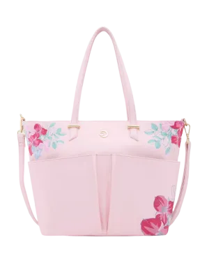 Caprese Shanaya Tote Medium Printed Womens Office Handbag Pink