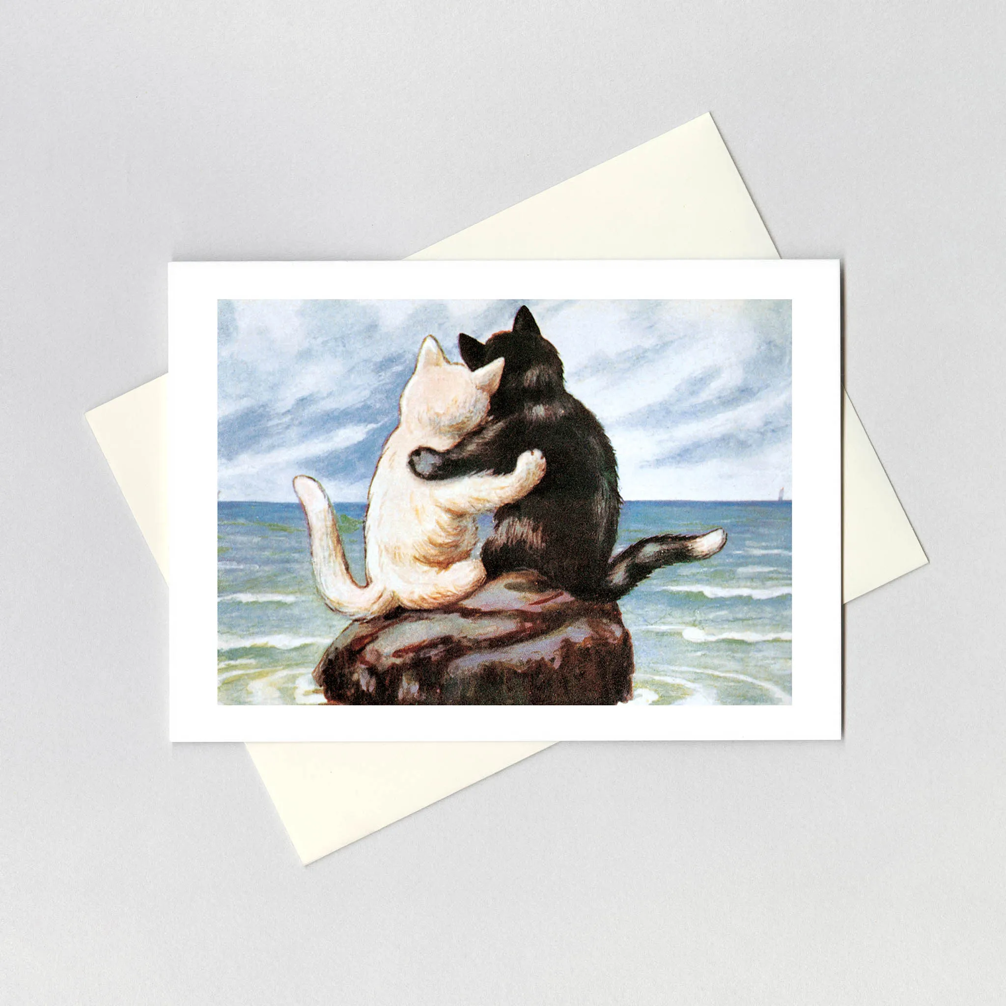 Cats Hugging - Captivating Cats Greeting Card