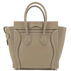 CELINE Luggage Micro Shopper Leather Hand Bag Souris 167793