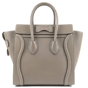 CELINE Luggage Micro Shopper Leather Hand Bag Souris 189793