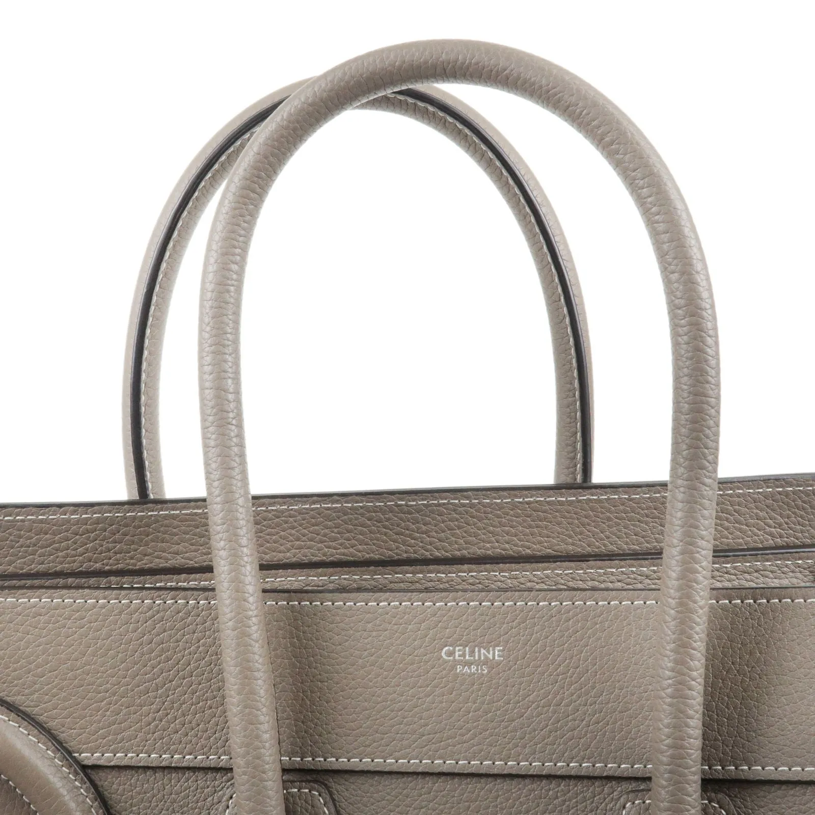 CELINE Luggage Micro Shopper Leather Hand Bag Souris 189793