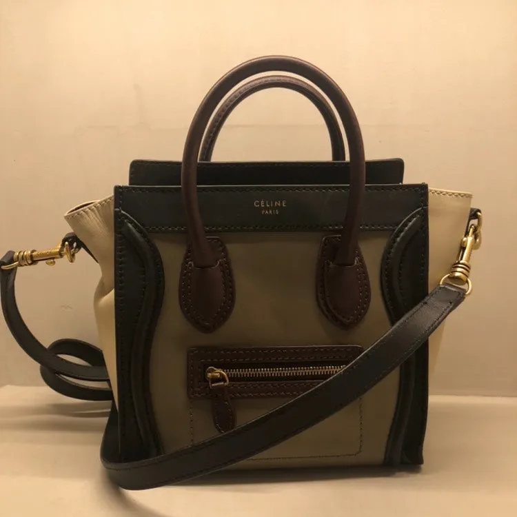 Celine Luggage Nano Bag In Beige