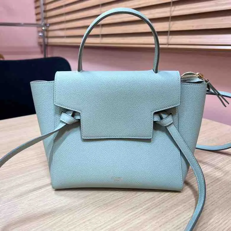 Celine Micro Belt Bag, Celadon Grained Calfskin