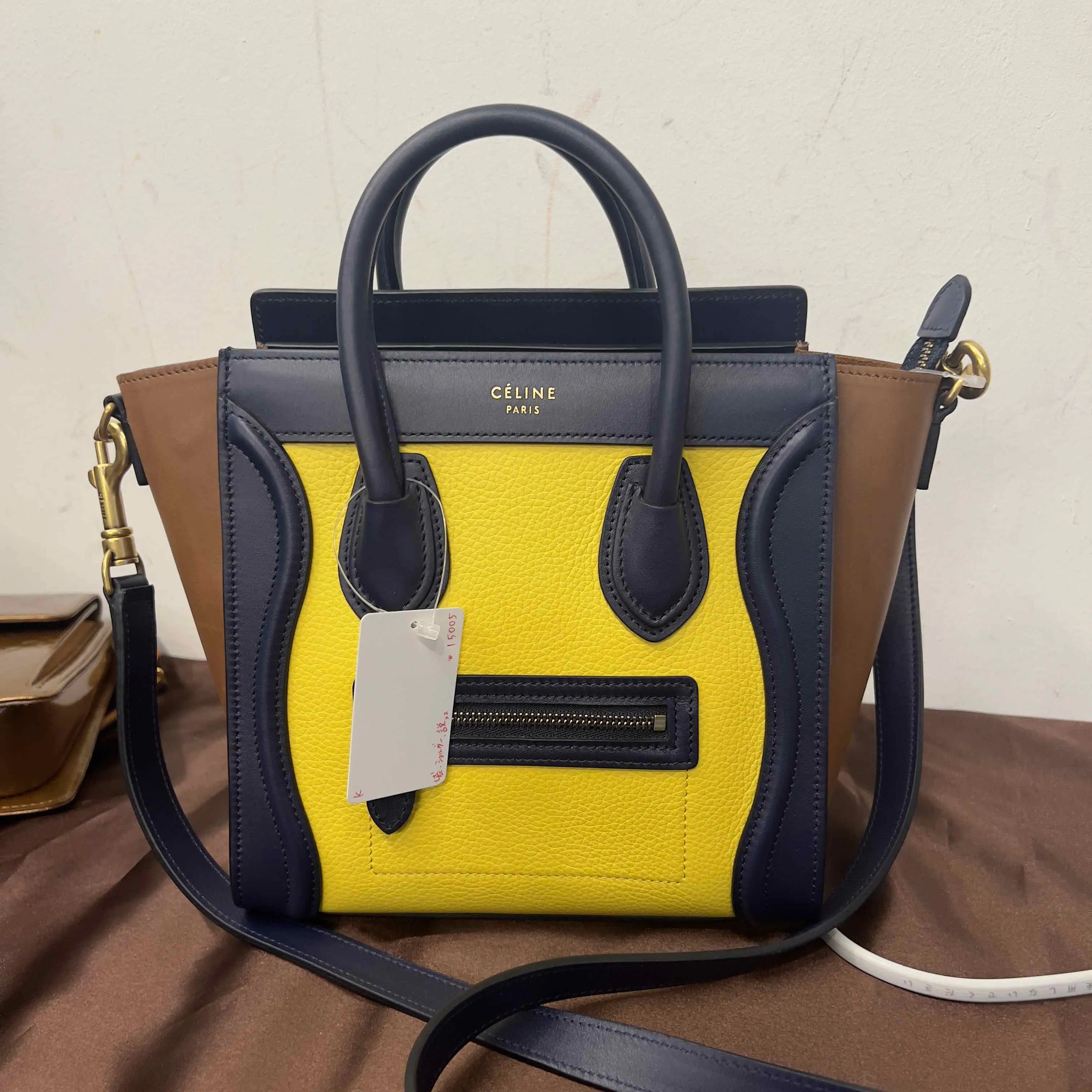 Celine Nano Luggage Tricolor In Yellow