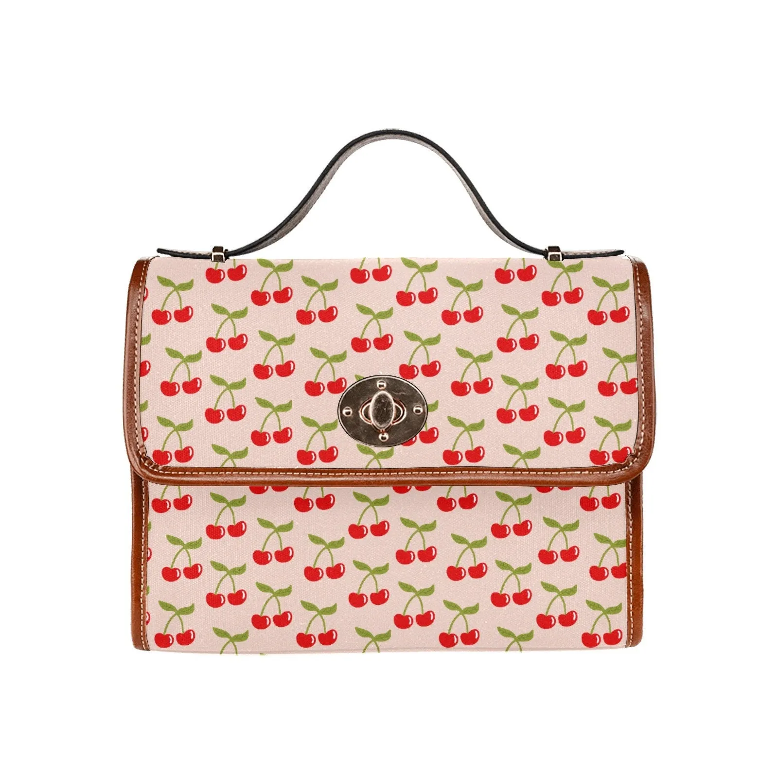 Cherry Handbag, Retro Handbag, Red cherry handbag, Retro Satchel, Cute handbag, Cherry Print Bag, Pink Red handbag, Women's Purses