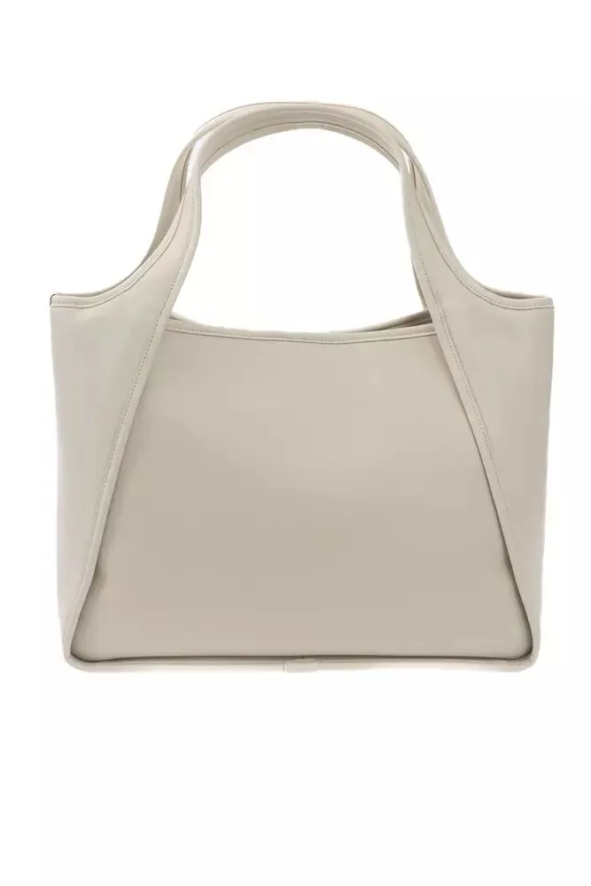 Chic Beige Magnetic Closure Handbag