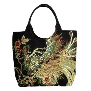 Chinese Peacock Embroidered Qipao Bag Handbag