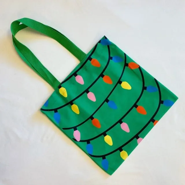 Christmas Lights Canvas Tote Bag