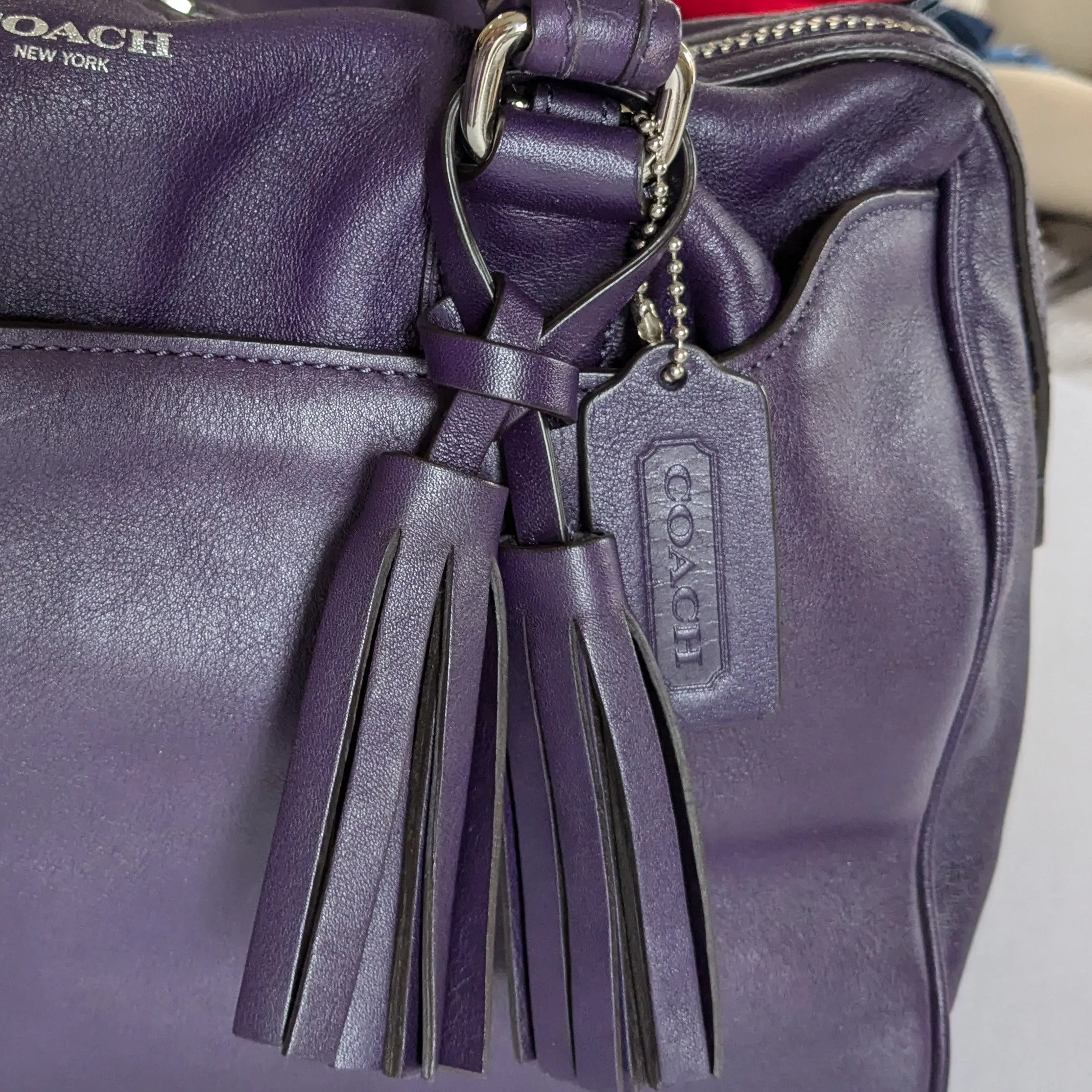 Coach Haley Convertible Satchel Purple