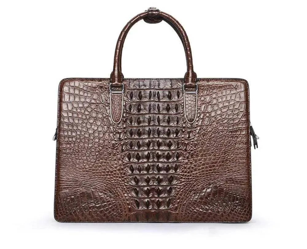 Crocodile Skin Leather Briefcase & Business Bag