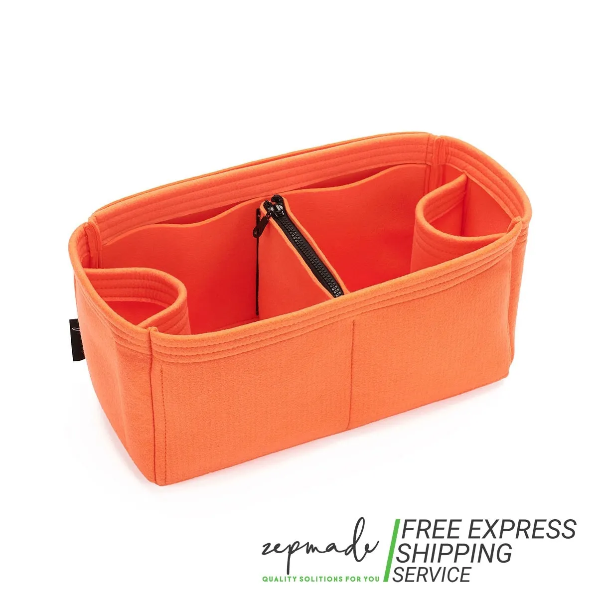 Custom Size Bag Organizer with Zipper Middle Pouch and Double Bottle Holders