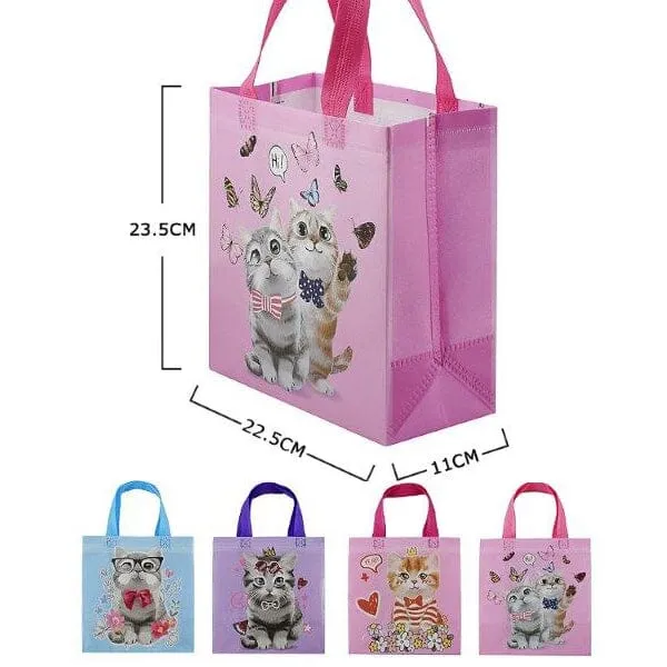 Cute Kitty Printed Reusable Gift Bag 100 (12 units)