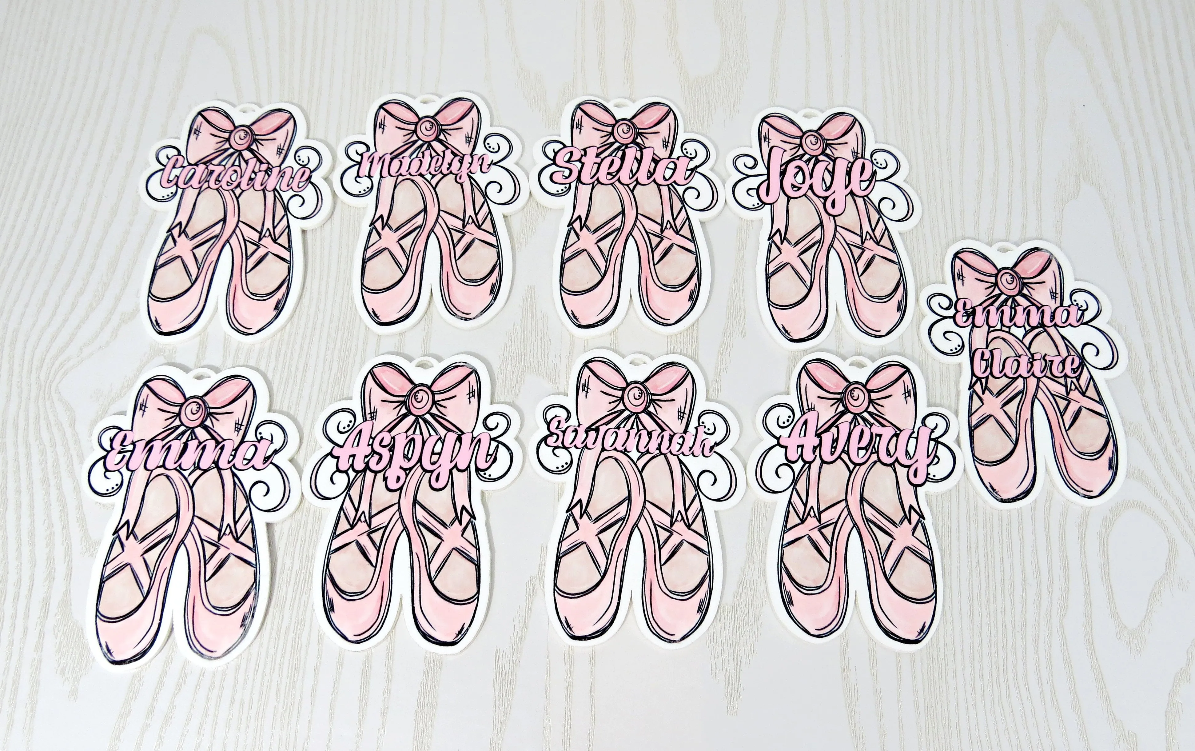 Dance Ballet Bag Tag Personalized with Name - Young Dancer Bag Name Tag - Pointe Keychain Ballerina