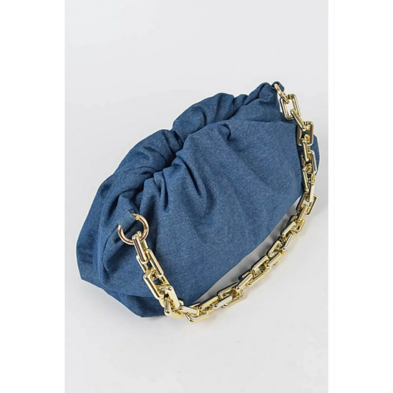 Denim Dumpling Bag with Shoulder Strap