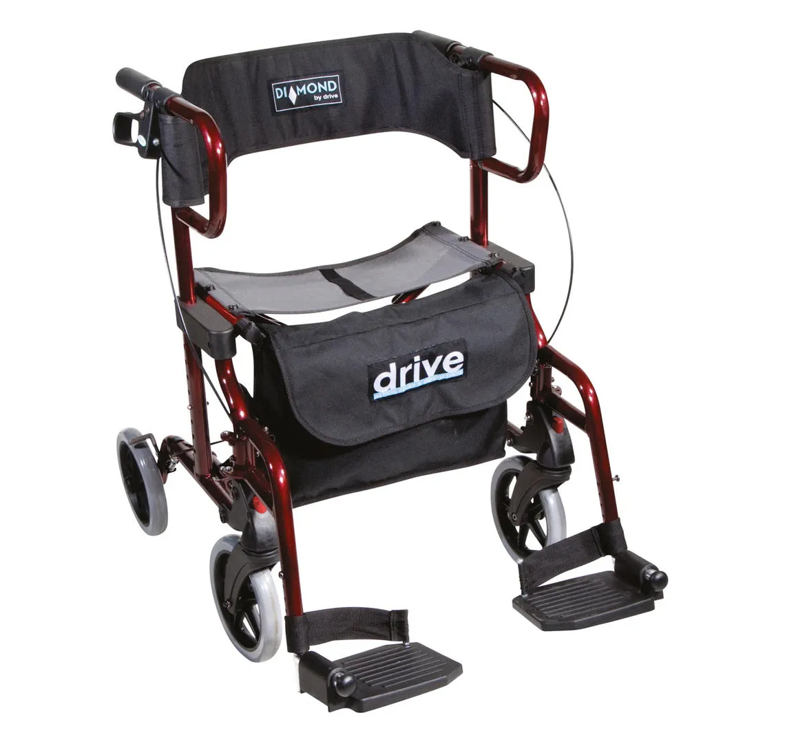 Diamond Deluxe Aluminium Rollator/Walker - Red