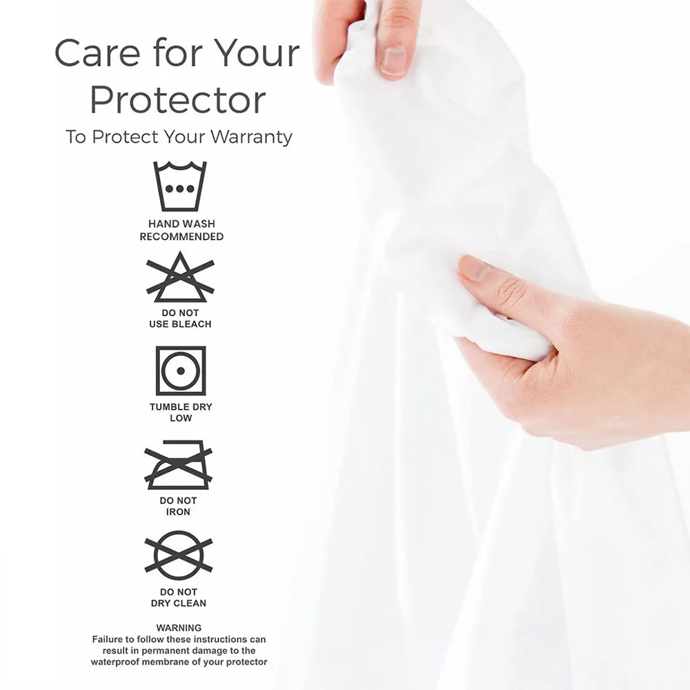 Dyed Terry Towel 100% Waterproof Fitted Mattress Protector In White Color