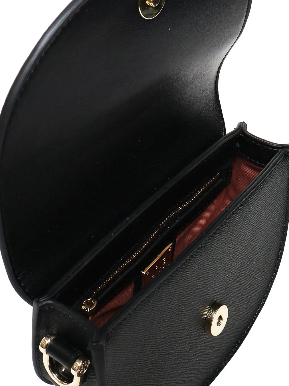 Ecoleather Black Flap Bag with Strap